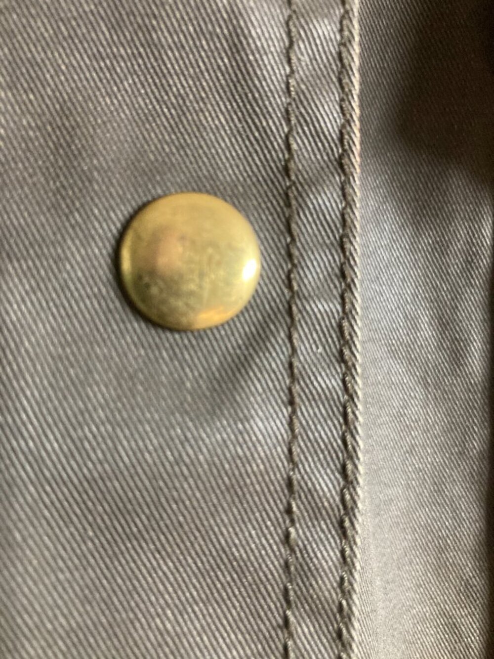 J Crew Field Jacket, XL, olive w/gold snaps & hidden zipper, good used condition - Picture 8 of 16